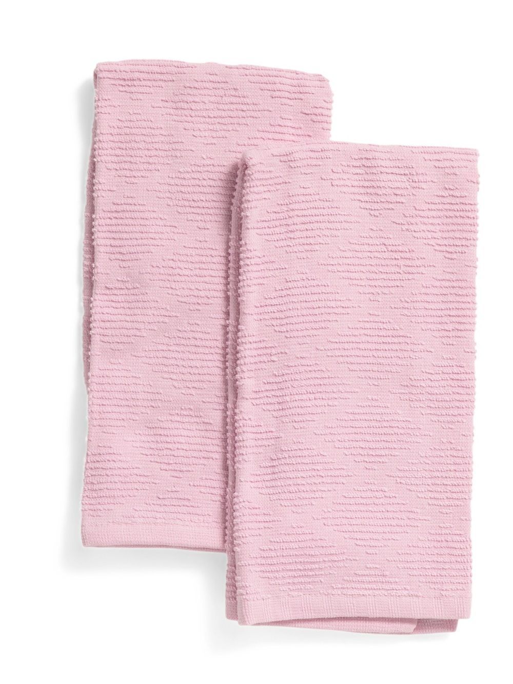 CUISINART Diamond Shaped Textured Pink Cotton Tea Kitchen Towels 2 pk